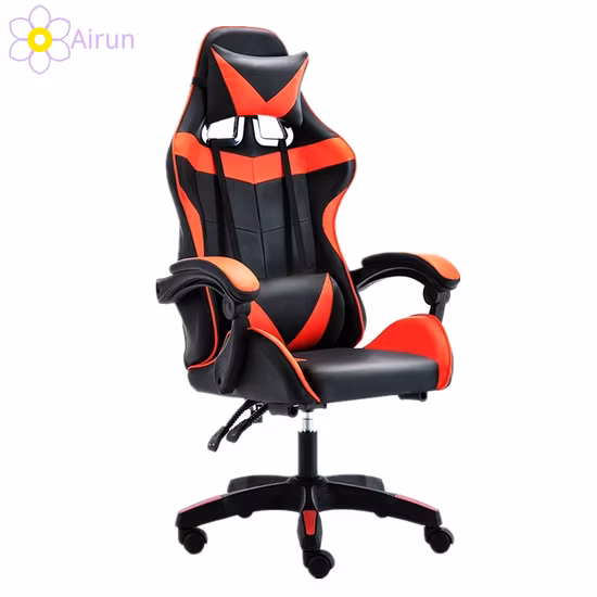 Cadeira de corrida ergonômica giratória de couro barata para jogos de computador