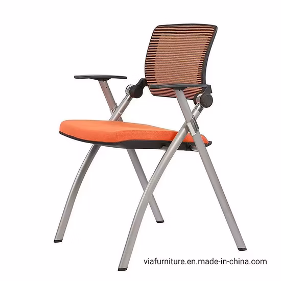 Cadeira de tecido de malha de treinamento para reuniões de estudantes de móveis modernos de fábrica na China Cadeira de escrita dobrável para conferências com tablet de escrita