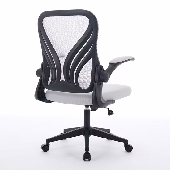 Cadeira dobrável para escritório em malha de tecido preto para conferência de sala de reunião